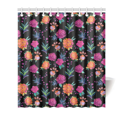 Marigold Pattern Print Design MR02 Shower Curtain