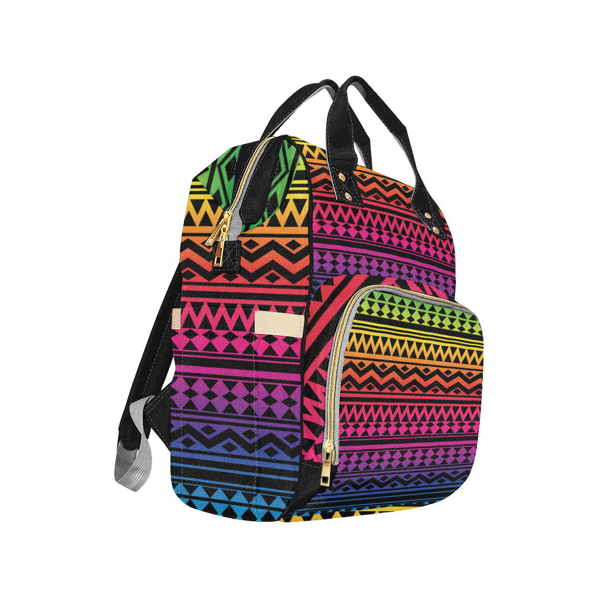 Rainbow Tribal Pattern Print Design A02 Diaper Bag Backpack