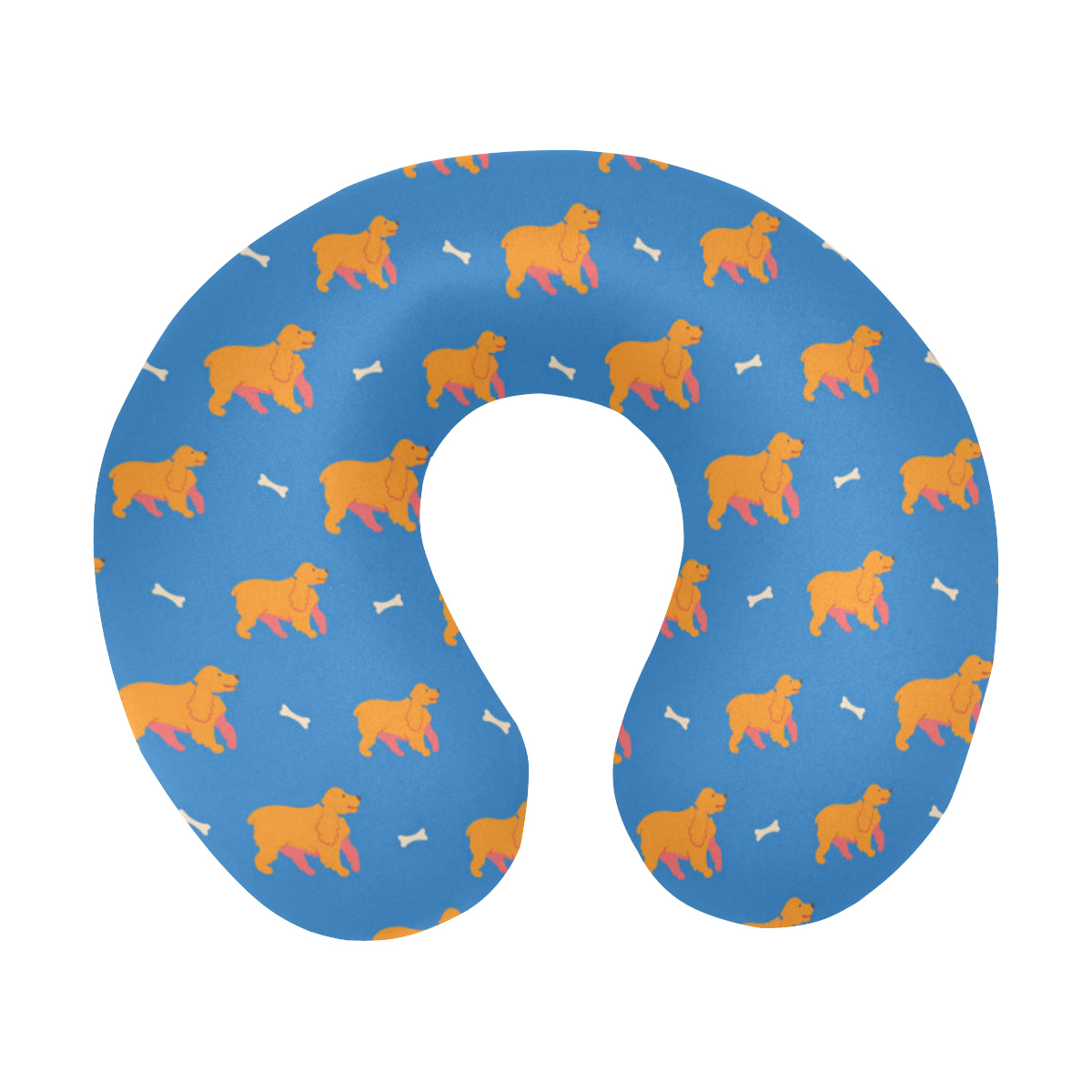 Cocker Pattern Print Design 04 U-Shaped Travel Neck Pillow