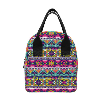 Indian Navajo Color Themed Design Print Insulated Lunch Bag