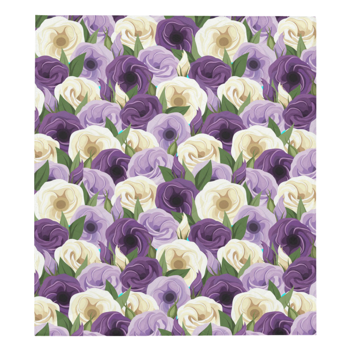 Lisianthus Pattern Print Design LT01 Premium Quilt