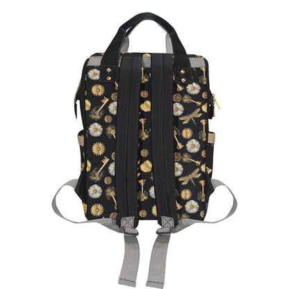 Steampunk Dragonfly Design Themed Print Diaper Bag Backpack