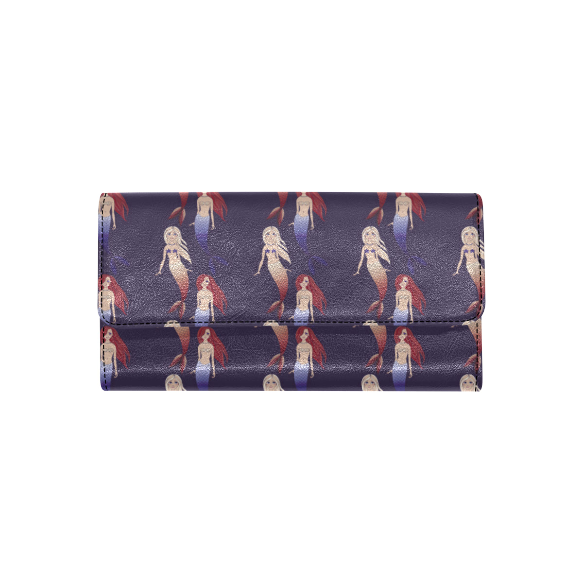 Mermaid Pattern Print Design 02 Women's Trifold Wallet