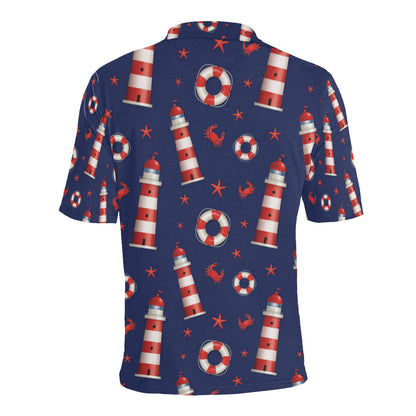 Nautical Pattern Print Design A03 Men Polo Shirt