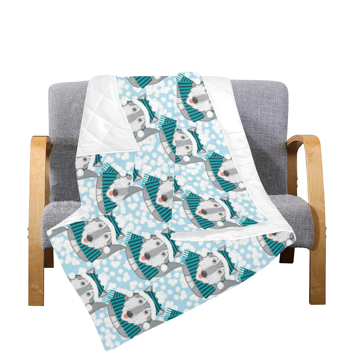 Alaskan Malamute Pattern Print Design 01 Premium Quilt