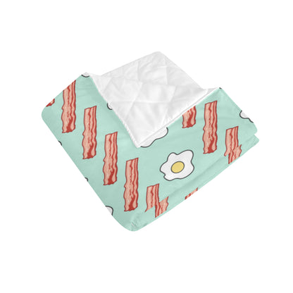 Bacon Sausage Pattern Print Design 01 Premium Quilt