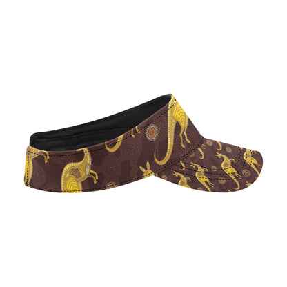 Kangaroos Aboriginal Pattern Print Design 08 Unisex Sun Visor