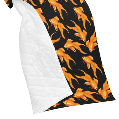 Goldfish Pattern Print Design 03 Premium Quilt