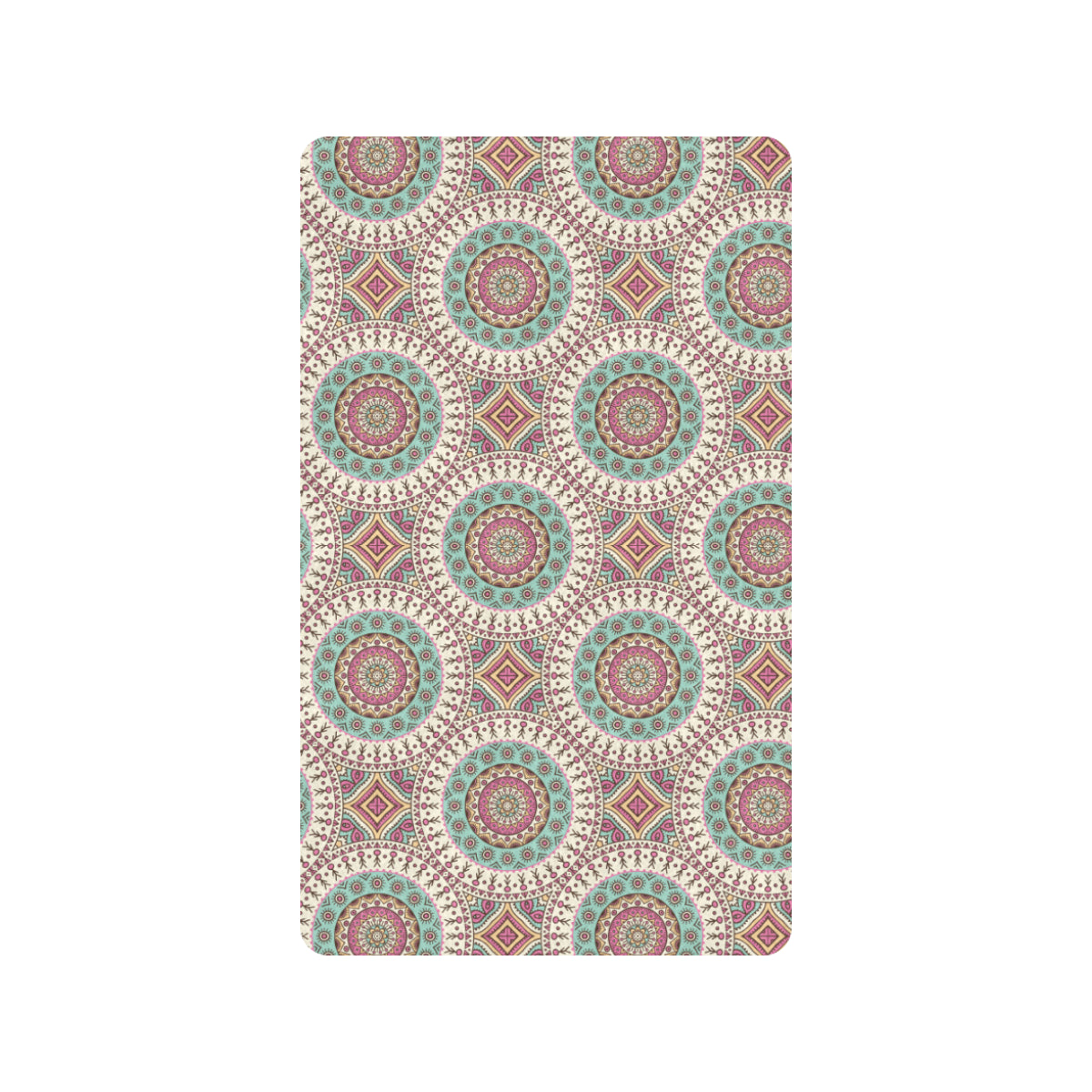 Bohemian Round Style Print Rubber Doormat