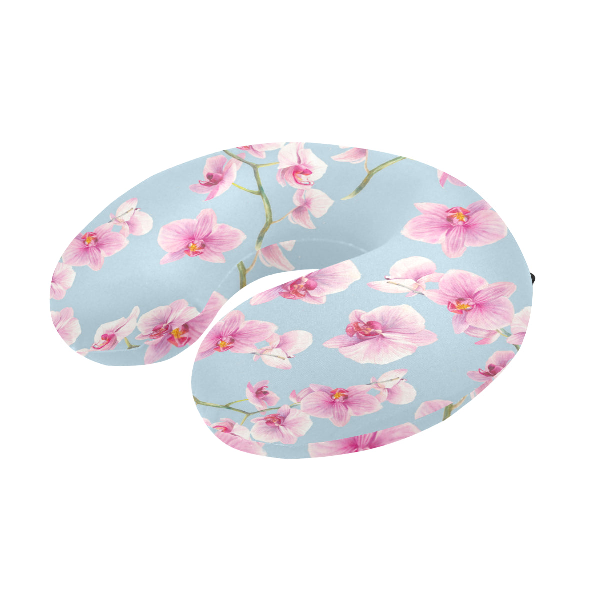 Orchid Pattern Print Design A01 U-Shaped Travel Neck Pillow