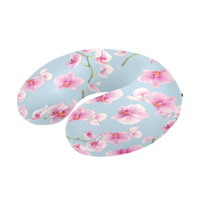 Orchid Pattern Print Design A01 U-Shaped Travel Neck Pillow