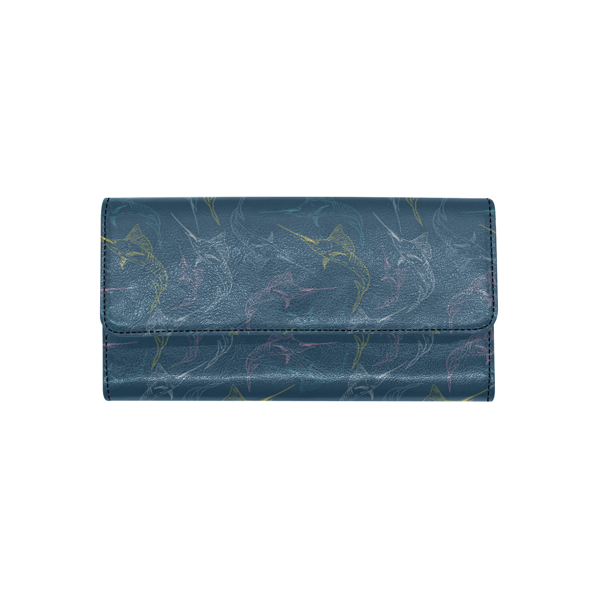 Swordfish Pattern Print Design 02 Women's Trifold Wallet