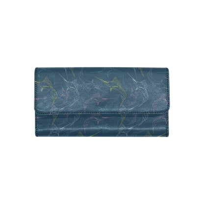 Swordfish Pattern Print Design 02 Women's Trifold Wallet