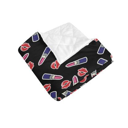 Lipstick Pattern Print Design LT01 Premium Quilt