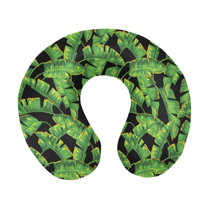 Banana Leaf Pattern Print Design 03 U-Shaped Travel Neck Pillow