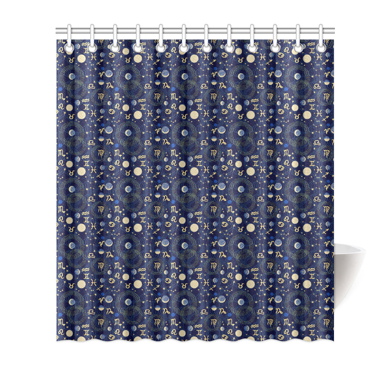 ZodiacThemed Design Print Shower Curtain