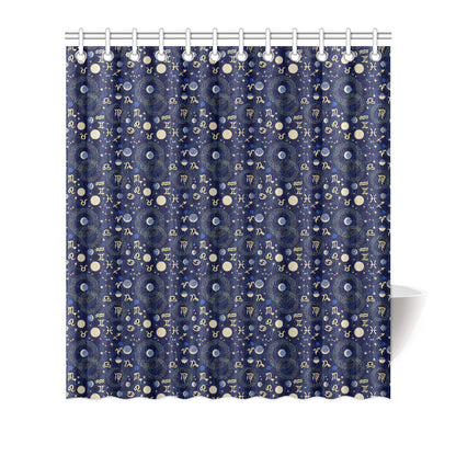 ZodiacThemed Design Print Shower Curtain