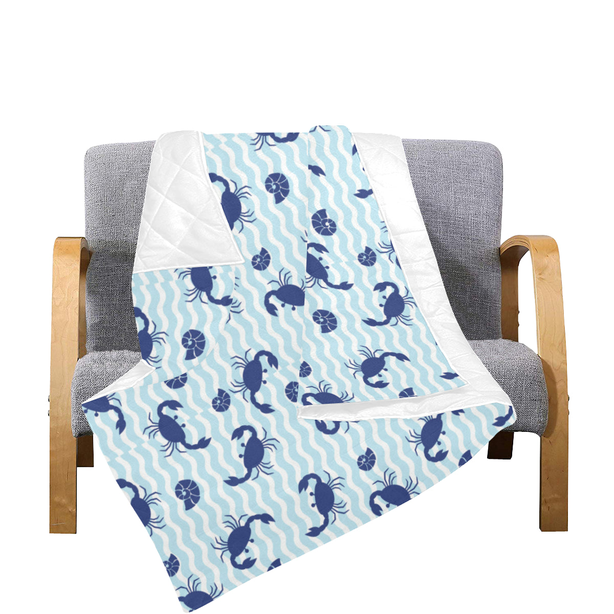 Crab Pattern Print Design 04 Premium Quilt