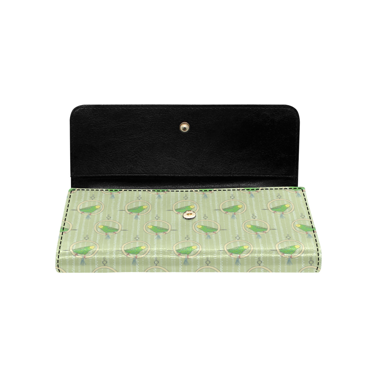 Budgerigar Pattern Print Design 02 Women's Trifold Wallet