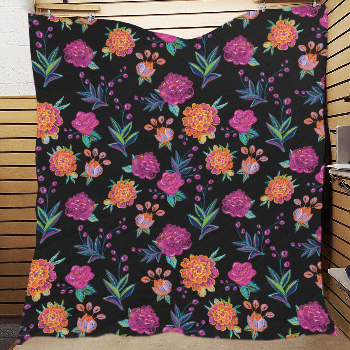Marigold Pattern Print Design MR02 Premium Quilt