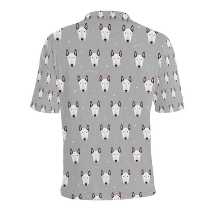Bull Terrier Head Print Pattern Men Polo Shirt