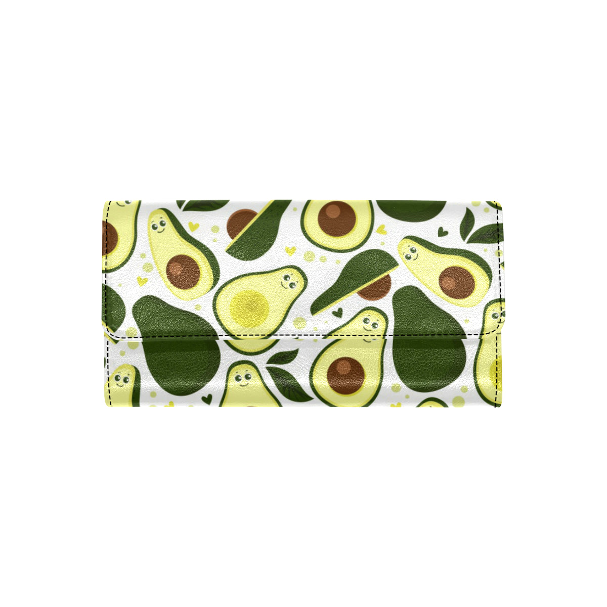 Avocado Pattern Print Design AC06 Women's Trifold Wallet
