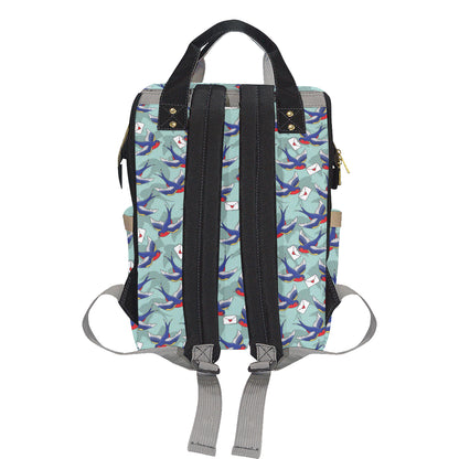 Swallow Bird Pattern Print Design 02 Diaper Bag Backpack