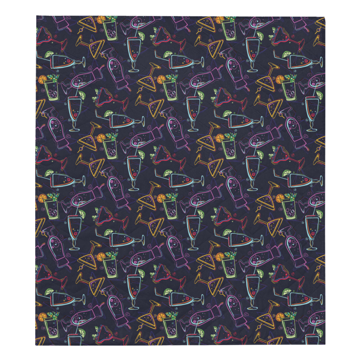 Cocktail Pattern Print Design 04 Premium Quilt