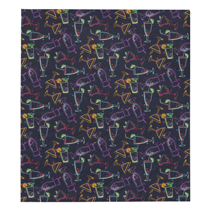 Cocktail Pattern Print Design 04 Premium Quilt