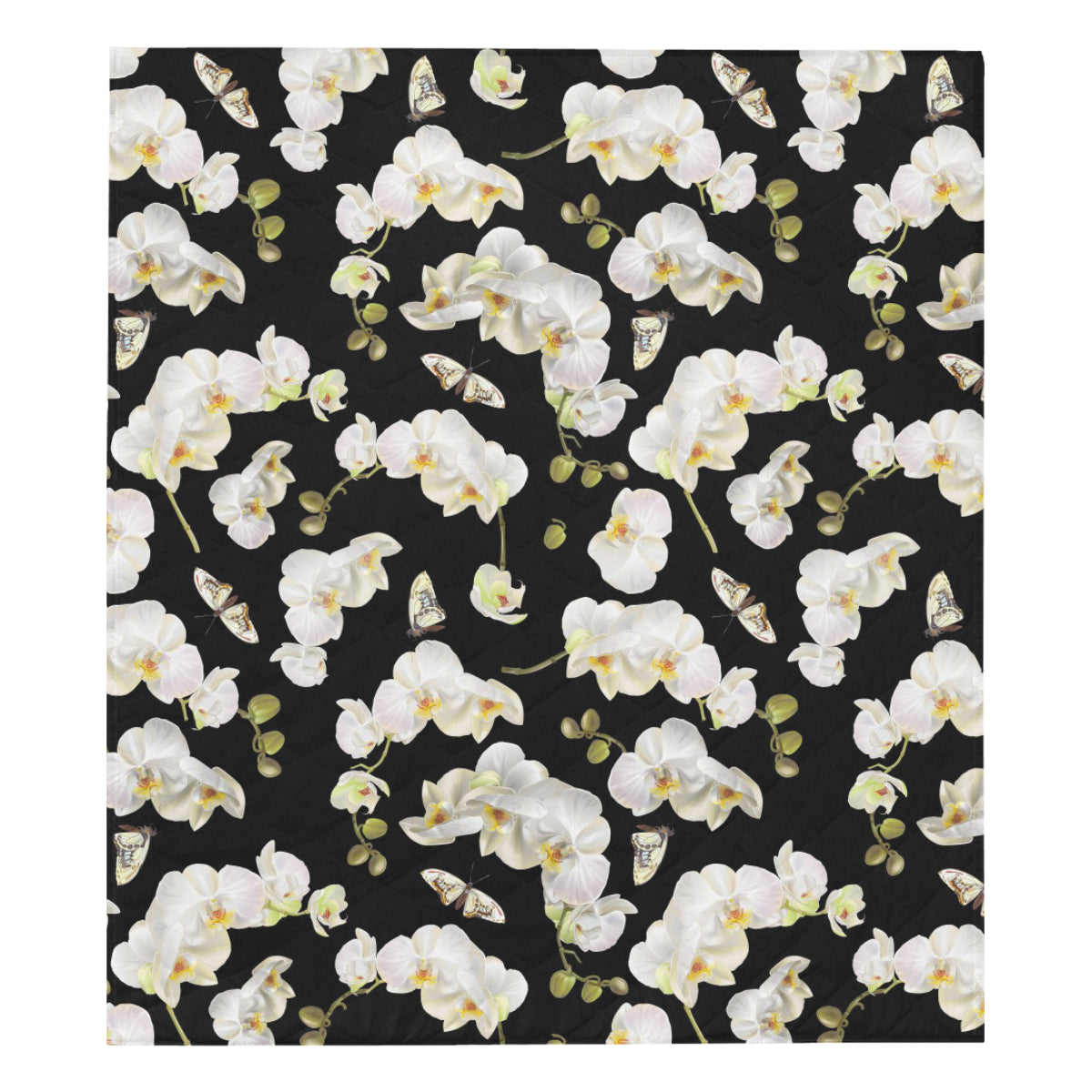Orchid White Pattern Print Design OR011 Premium Quilt
