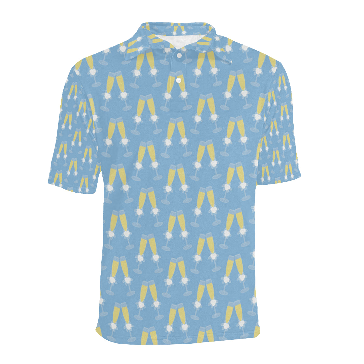 Champagne Pattern Print Design 06 Men Polo Shirt