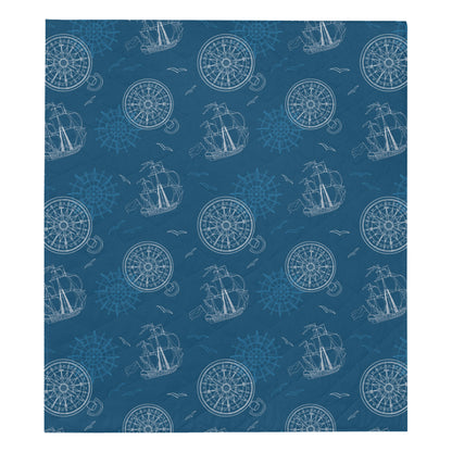 Nautical Pattern Print Design A04 Premium Quilt