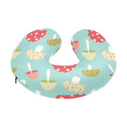 Mushroom Pattern Print Design A01 U-Shaped Travel Neck Pillow