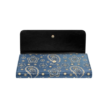 Jean Paisley Pattern Print Design 01 Women's Trifold Wallet