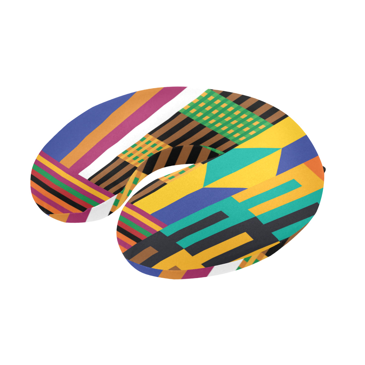 Kente Pattern Print Design 03 U-Shaped Travel Neck Pillow