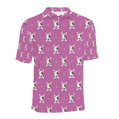 Bull Terrier Happy Print Pattern Men Polo Shirt