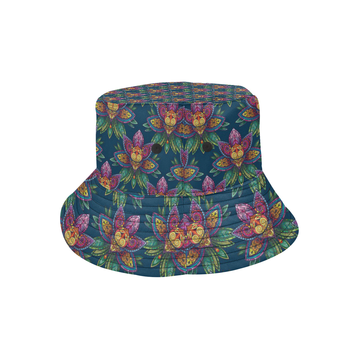 lotus Boho Pattern Print Design LO04 Unisex Bucket Hat