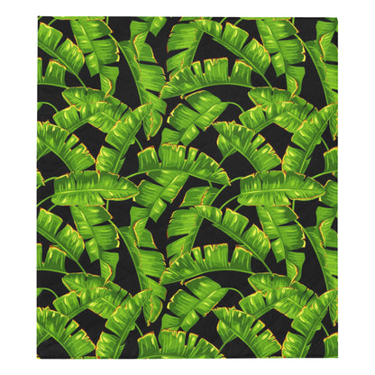 Banana Leaf Pattern Print Design BL06 Premium Quilt