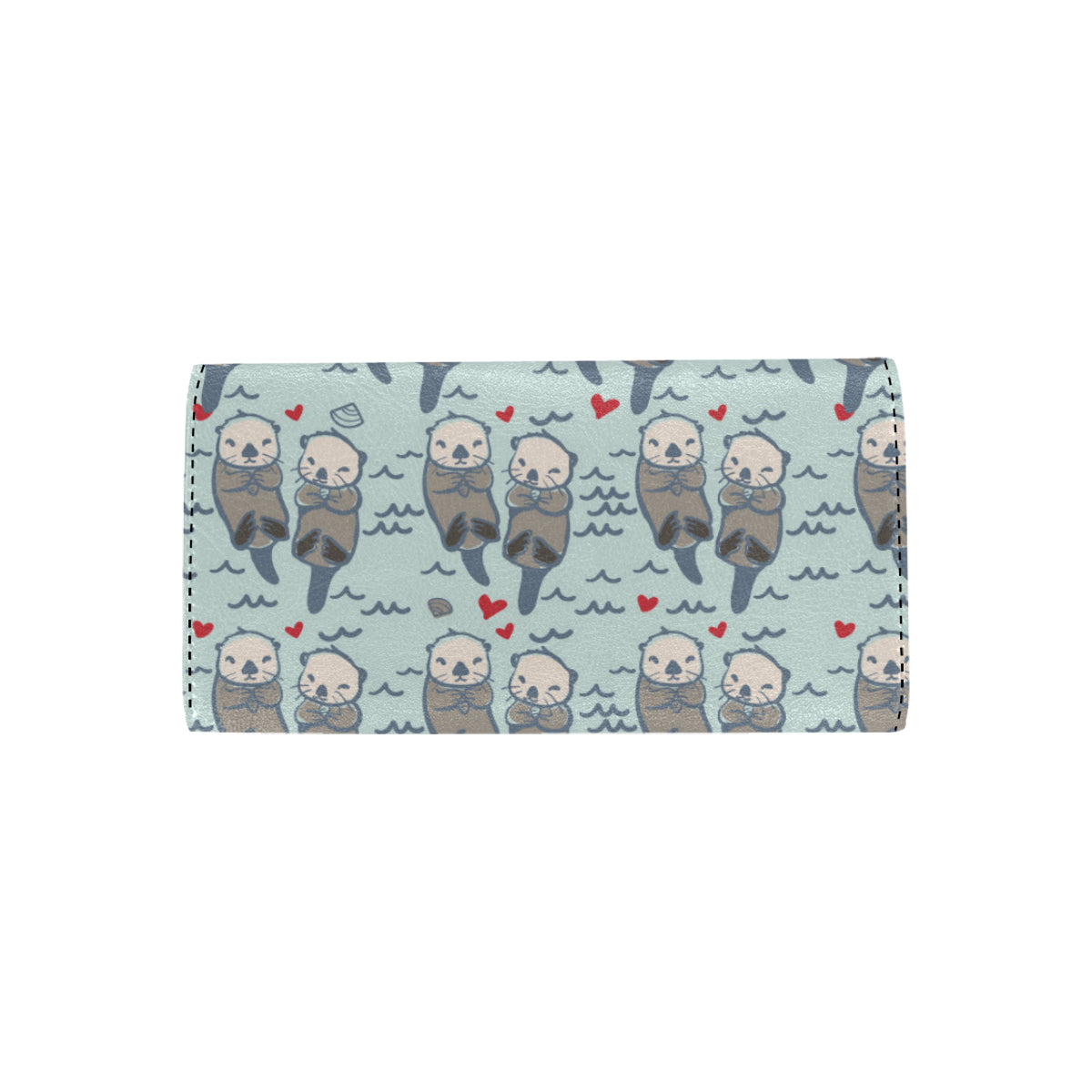 Sea Otter Pattern Print Design 03 Women's Trifold Wallet