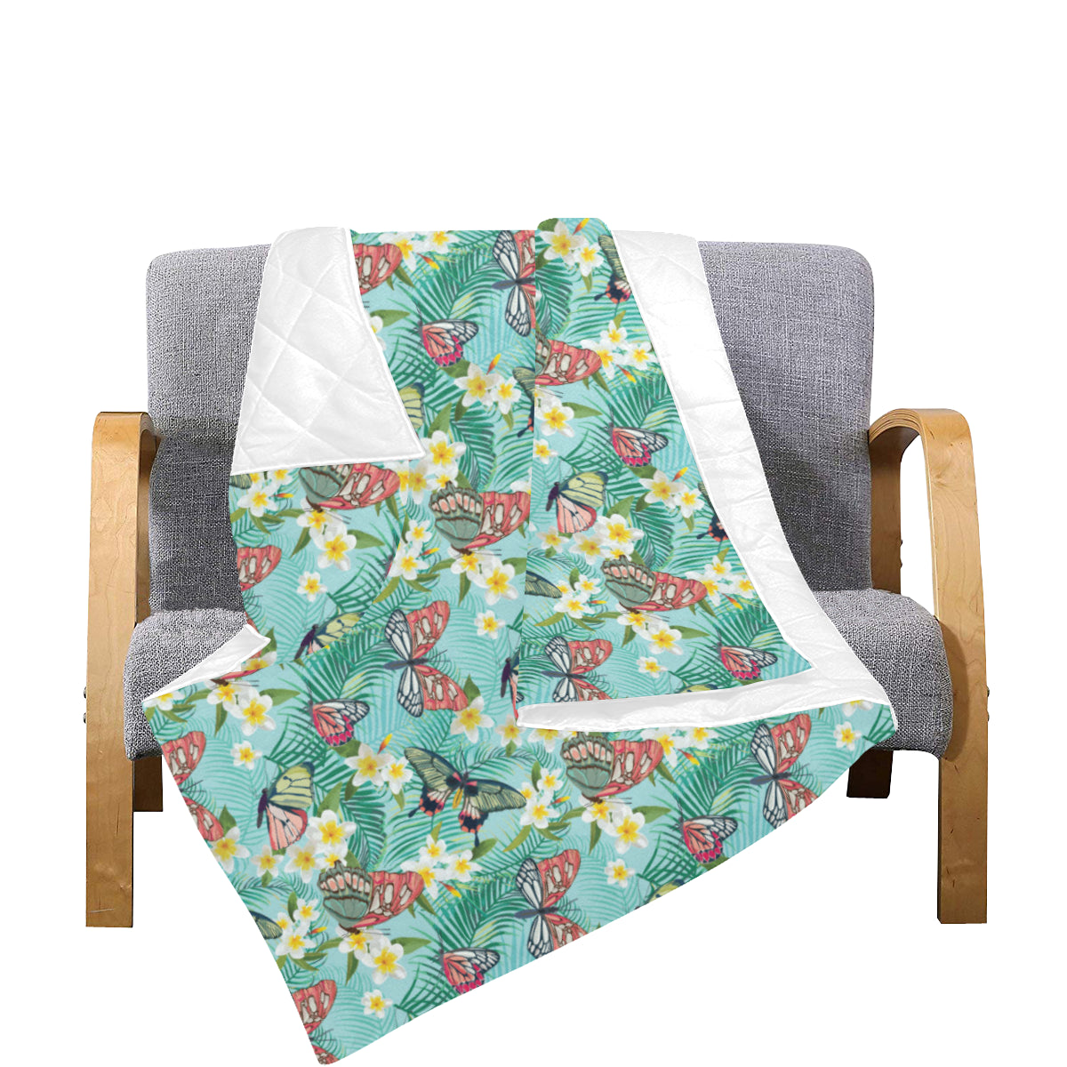 Butterfly Pattern Print Design 09 Premium Quilt