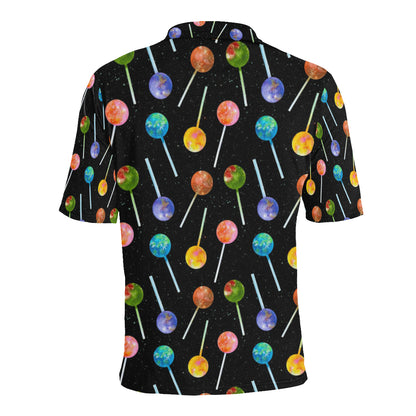 Lollipop Pattern Print Design LL04 Men Polo Shirt