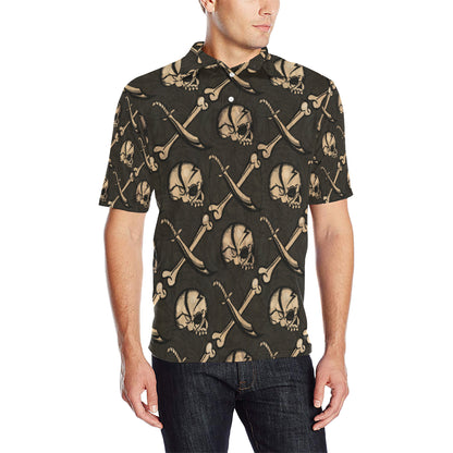 Pirate Pattern Print Design A03 Men Polo Shirt