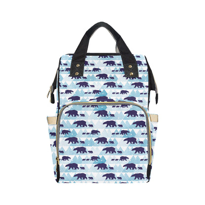 Bear Pattern Print Design BE01 Diaper Bag Backpack