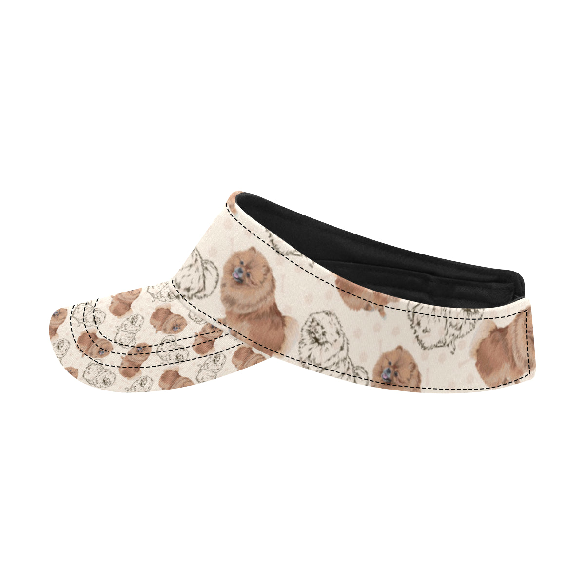 Pomeranians Pattern Print Design A01 Unisex Sun Visor
