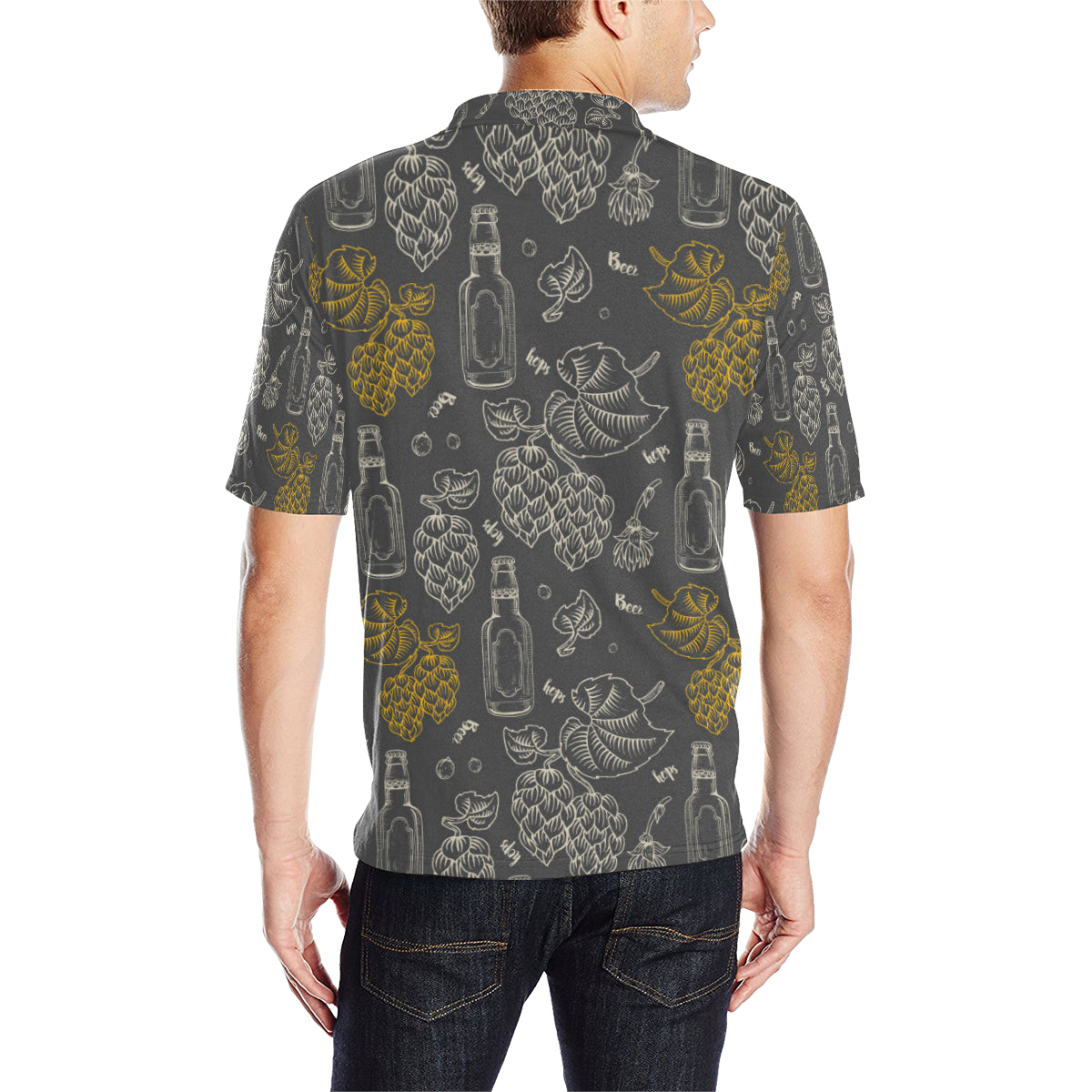 Hope Pattern Print Design 01 Men Polo Shirt