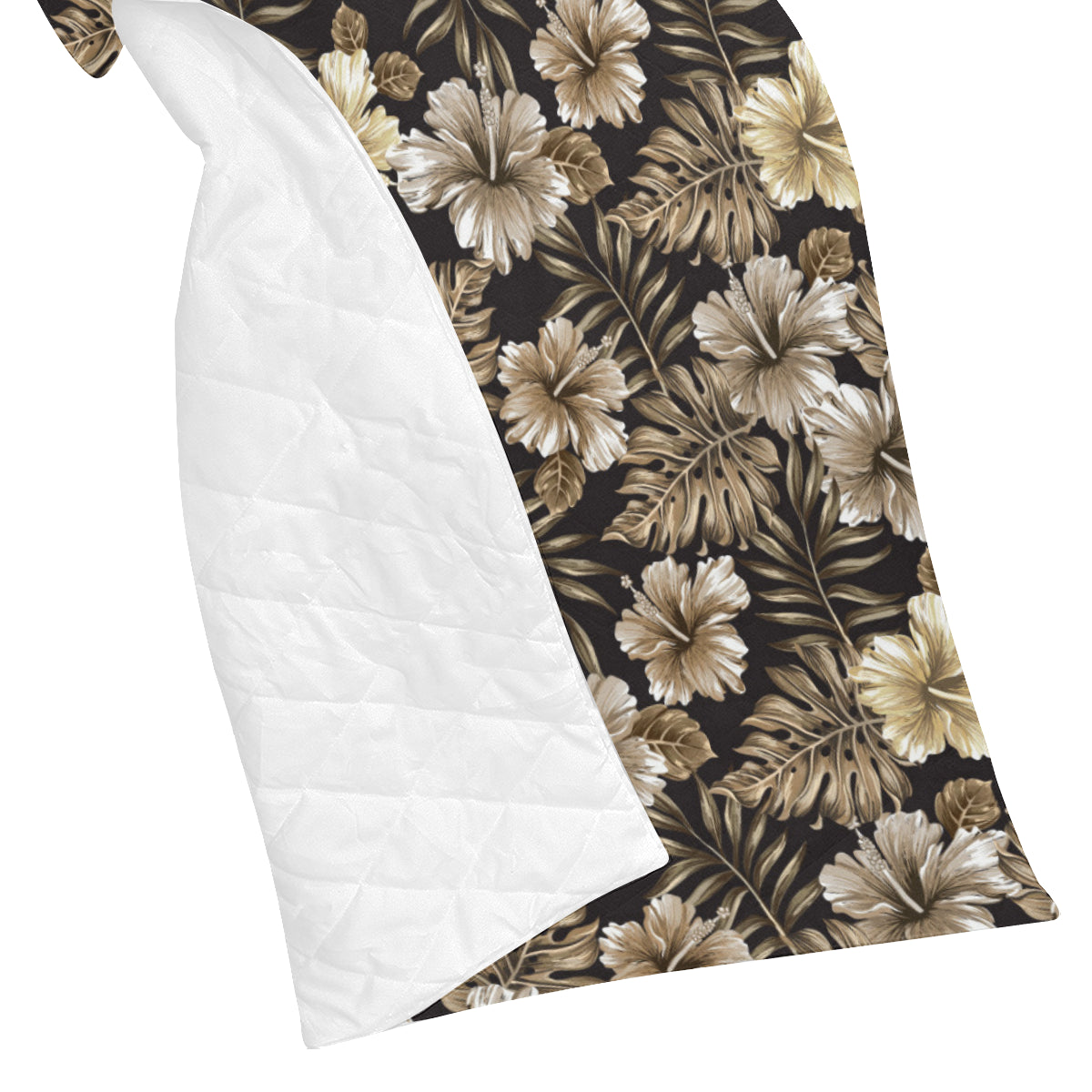 Brown Hibiscus Tropical Premium Quilt