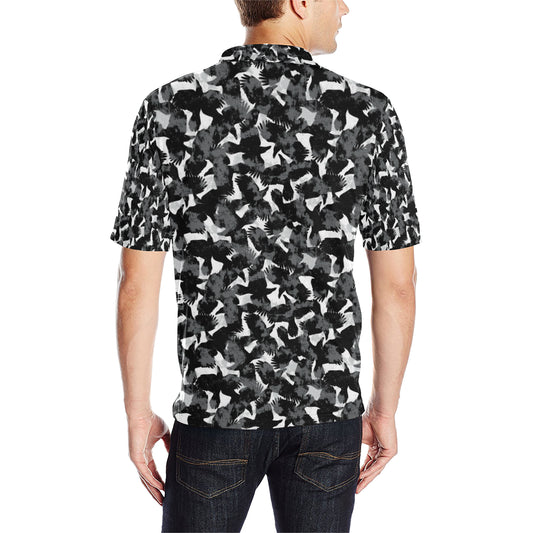 Crow Pattern Print Design 01 Men Polo Shirt