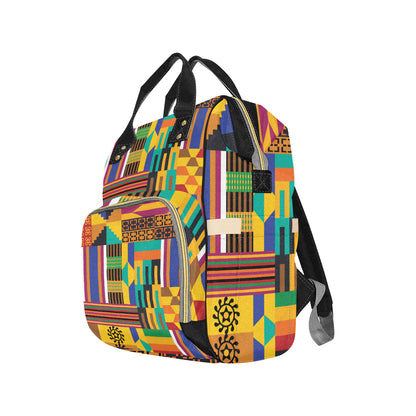 Kente Pattern Print Design 03 Diaper Bag Backpack