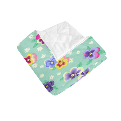 Pansy Pattern Print Design PS08 Premium Quilt
