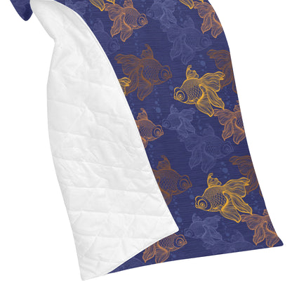 Goldfish Pattern Print Design 01 Premium Quilt